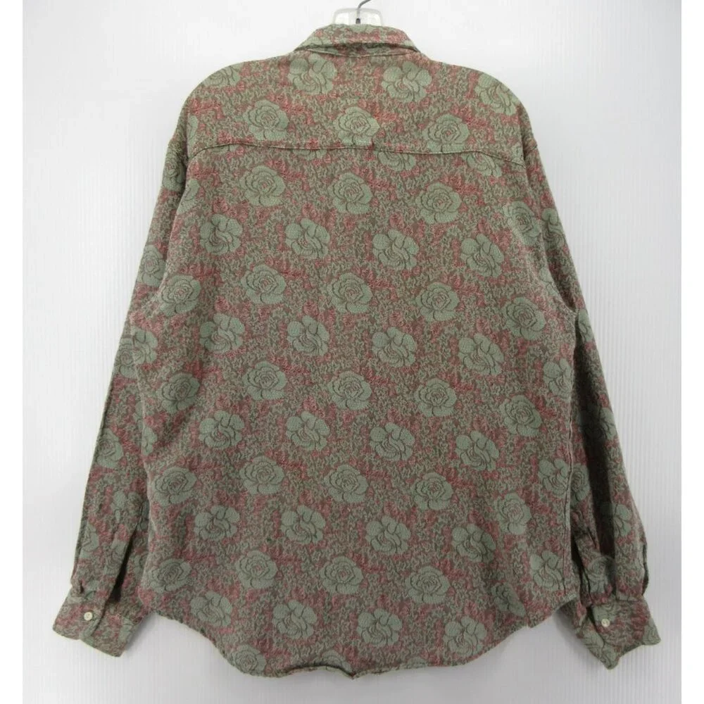 Vintage Men’s Shirt XL Floral Jacquard Psychedelic Mod 60s James W Brine - Picture 6 of 10